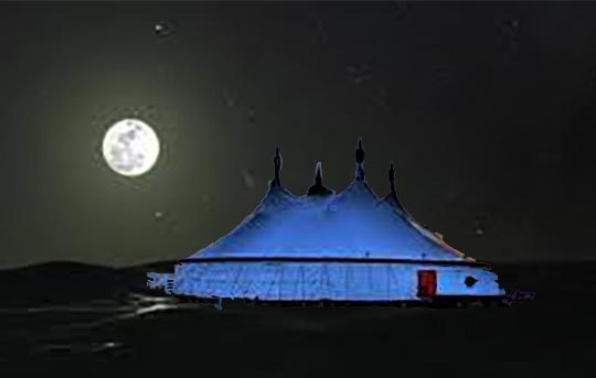circus tent and moon